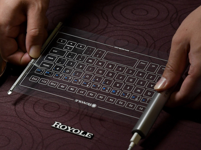 Ces 2017 Photos See The Newest Tech And Gadgets Denver7 Royole S Flexible Keyboard That Can Connect To A Smart Device Is Displayed During Press Event For Ces 2017 At The Mandalay Bay Convention Center On
