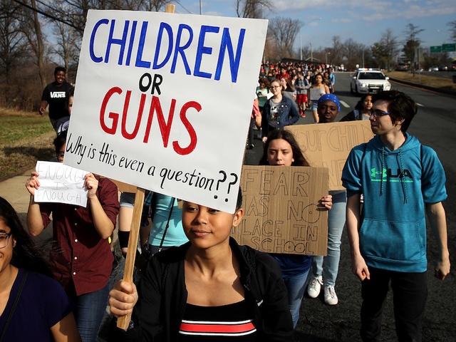 Florida massacre survivors chant 'vote them out' as other students walk out in solidarity