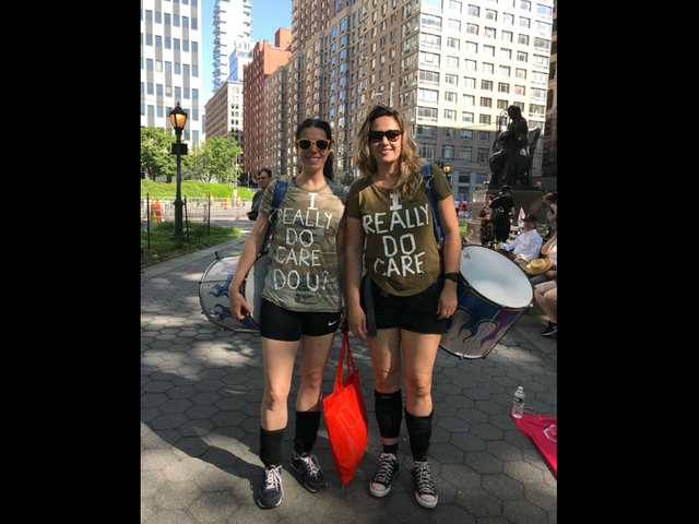 'I do care' shirts troll Melania Trump at immigration protests
